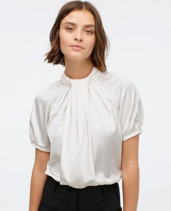 Short-sleeve Top In Satin