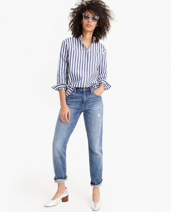 Band-collar Popover Tunic